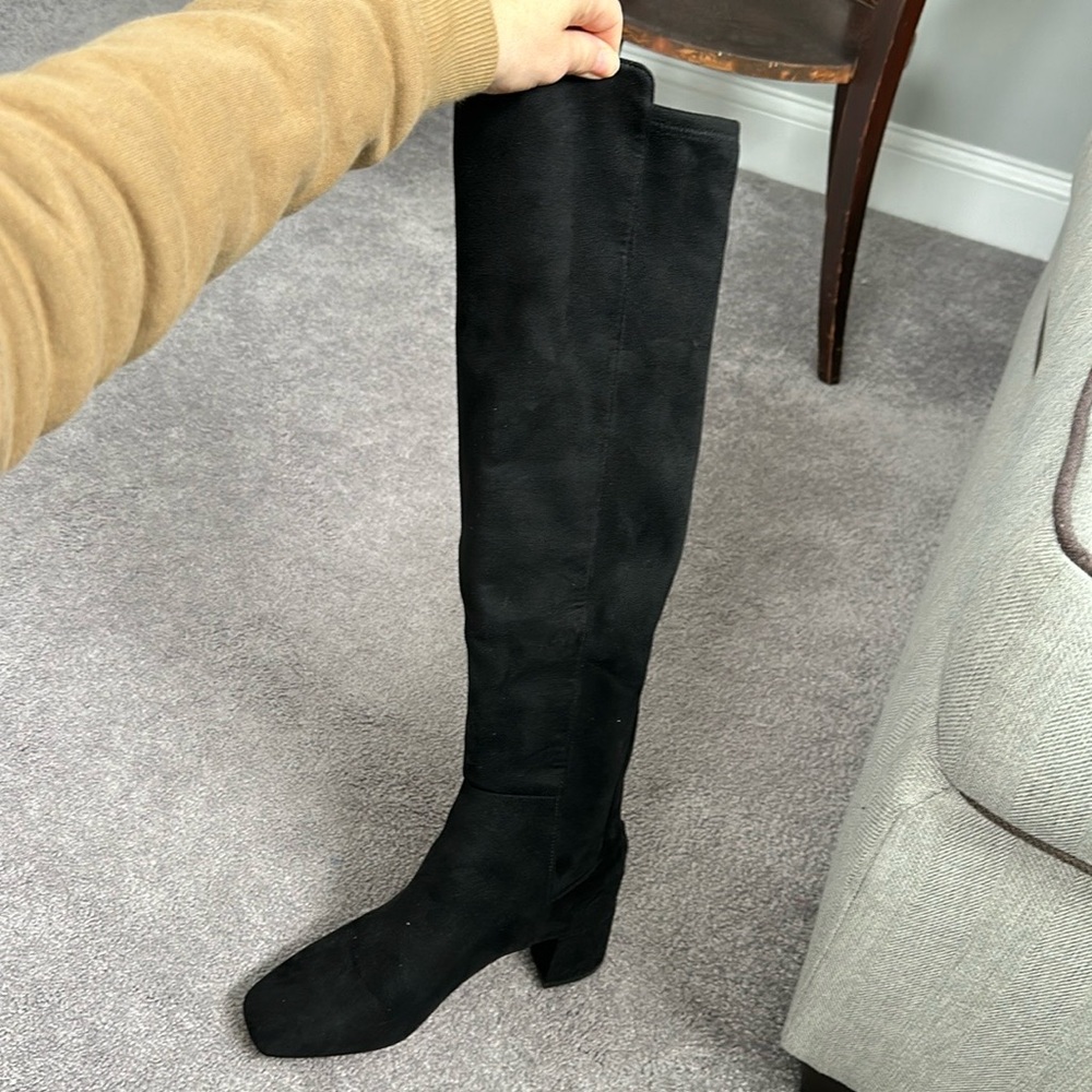 ALDO women’s suede black size 6 over knee heeled boot